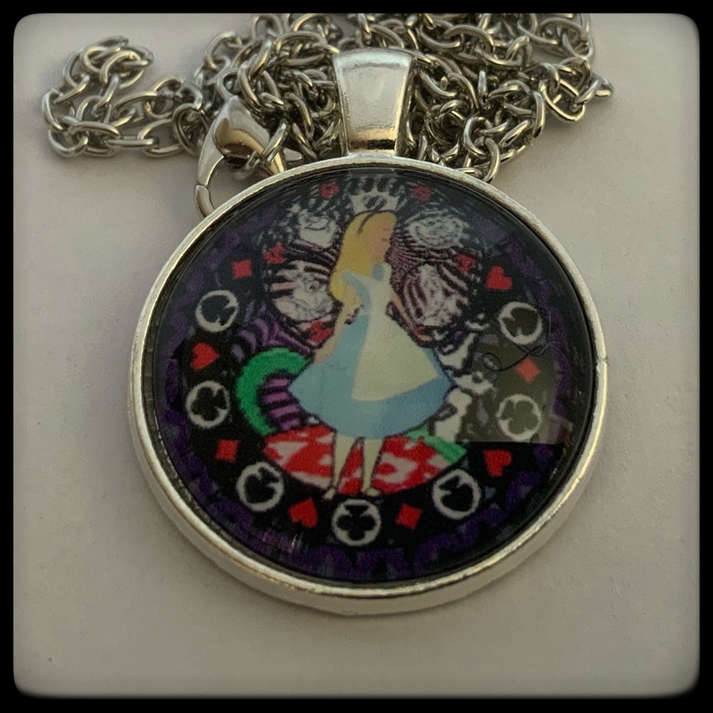 🆕 ✅ GLASS CABOCHON CHAIN NECKLACE